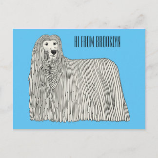 Carte Postale Illustration Komondor pour chien