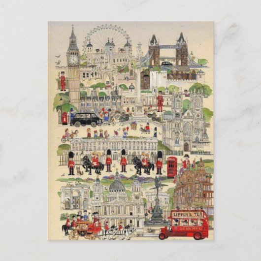 Carte Postale Illustration Londres (Devant)