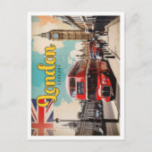Carte Postale Illustration Londres Angleterre Pop Art Travel (Devant)