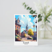 Carte Postale Illustration Lund Suède Vintage voyage Potrait (Debout devant)