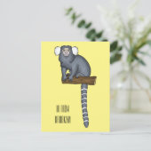 Carte Postale Illustration marmoset commune (Debout devant)
