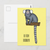 Carte Postale Illustration marmoset commune (Devant / Derrière)