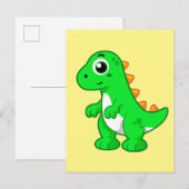 Carte Postale Illustration Mignonne Du Tyrannosaurus Rex. (Devant / Derrière)