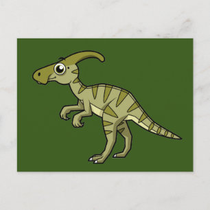 Carte Postale Illustration Mignonne D'Un Parasaurolophus Dinosau