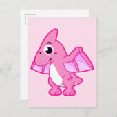 Carte Postale Illustration Mignonne D'Un Pterodactyl. (Devant / Derrière)