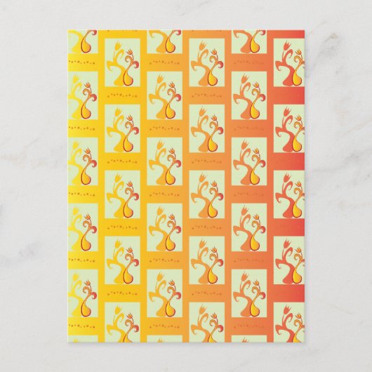 Carte Postale Illustration moderne Sunny jaune Tulip Couple (Devant)