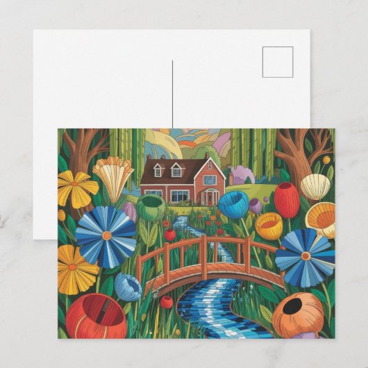 Carte postale ILLUSTRATION NAÏVE (Devant / Derrière)