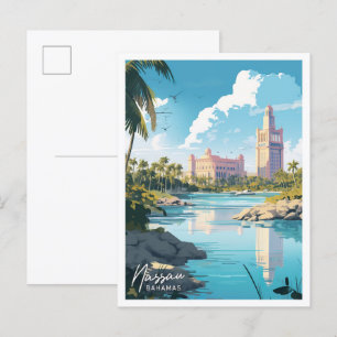 Carte Postale Illustration Nassau Bahamas Travel Place