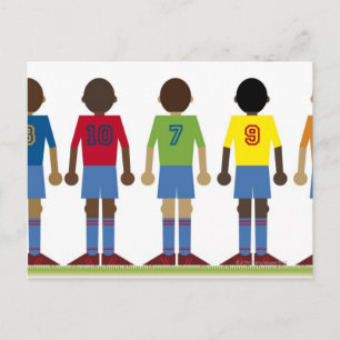 Carte Postale Illustration numérique de cinq footballeurs,