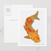 Carte Postale Illustration numérique de Koi Carp (Devant / Derrière)