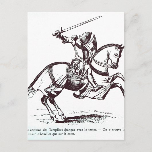 Carte Postale Illustration of a Knight Templar (Devant)