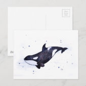 Carte Postale Illustration Orca Killer whale (Devant / Derrière)