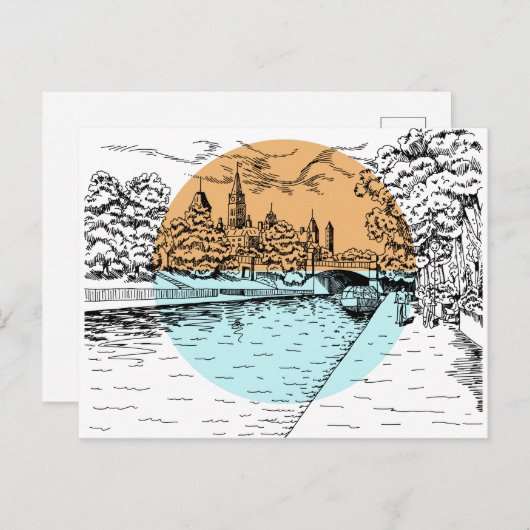 Carte postale Illustration Ottawa Canada (Devant / Derrière)