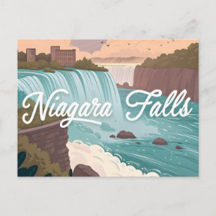 Carte Postale Illustration panoramique des chutes du Niagara au