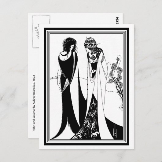 Carte postale : Illustration par Aubrey Beardsley (Devant / Derrière)