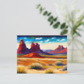 Carte Postale Illustration Paysage du désert (Debout devant)