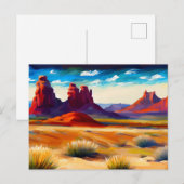 Carte Postale Illustration Paysage du désert (Devant / Derrière)