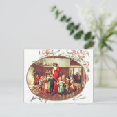 Carte Postale Illustration Père Noël avec enfants (Debout devant)