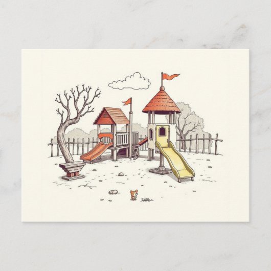 Carte Postale Illustration - playground (Devant)