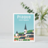 Carte Postale Illustration Prague Tchèque célèbre lieu de voyage (Debout devant)