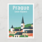 Carte Postale Illustration Prague Tchèque célèbre lieu de voyage (Devant)