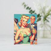 Carte Postale Illustration Retro Cocktail Party (Debout devant)