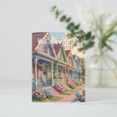 Carte Postale Illustration Rétro de Martha's Vineyard Massachuse (Debout devant)