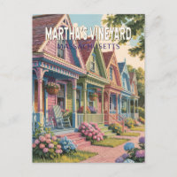 Illustration Rétro de Martha's Vineyard Massachuse