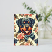 Carte Postale Illustration Retro Rottweiler (Debout devant)