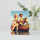 Carte Postale Illustration rétrospective FIshing (Debout devant)