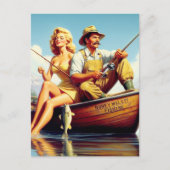 Carte Postale Illustration rétrospective FIshing (Devant)
