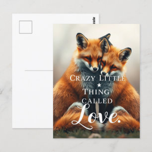Carte Postale Illustration romantique Fox Love