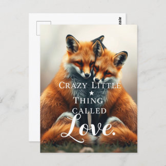 Carte Postale Illustration romantique Fox Love