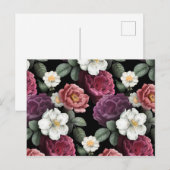 Carte Postale Illustration Rose vintage (Devant / Derrière)