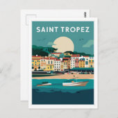 Carte Postale Illustration Saint Tropez France (Devant / Derrière)