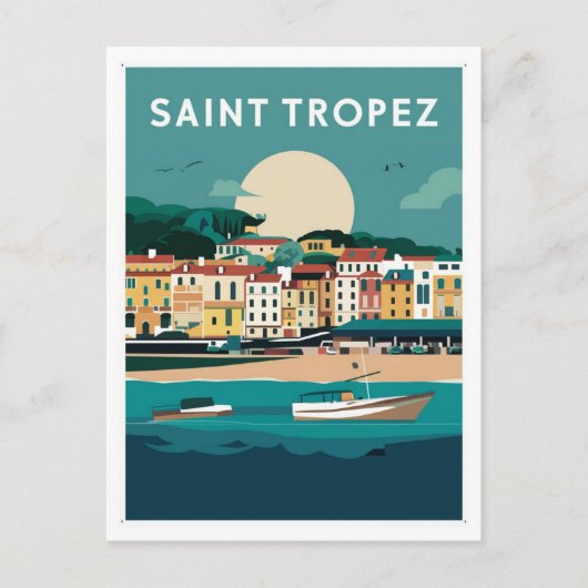 Carte Postale Illustration Saint Tropez France (Devant)