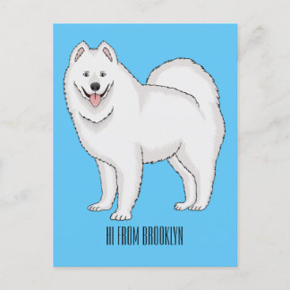 Carte Postale Illustration Samoyed dog
