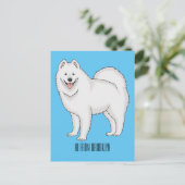Carte Postale Illustration Samoyed dog (Debout devant)
