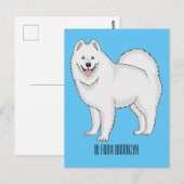 Carte Postale Illustration Samoyed dog (Devant / Derrière)