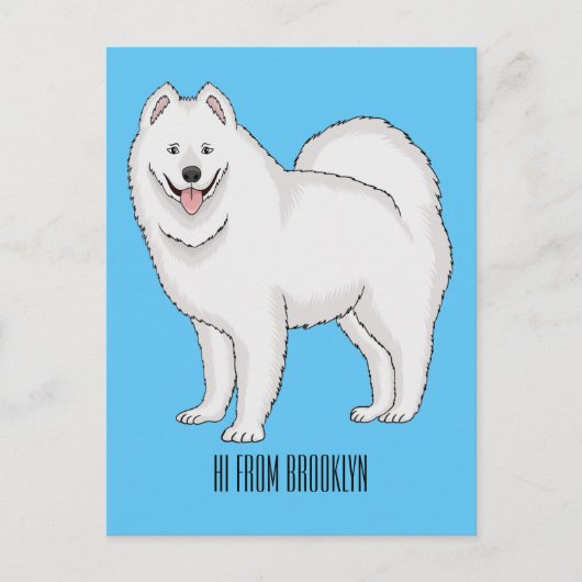 Carte Postale Illustration Samoyed dog (Devant)