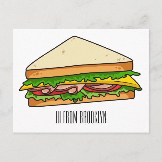 Carte Postale Illustration Sandwich (Devant)