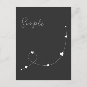 Carte Postale Illustration simple avec les coeurs dans un style 
