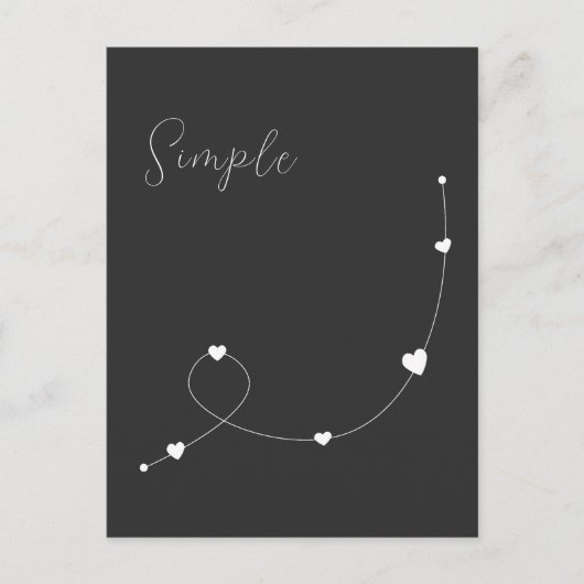 Carte Postale Illustration simple avec les coeurs dans un style (Devant)