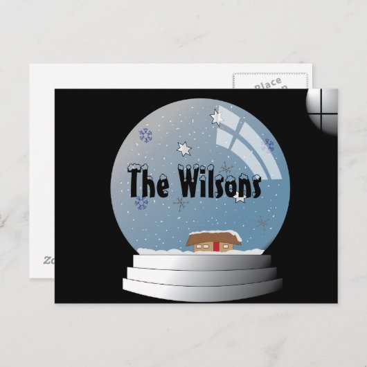 Carte Postale Illustration Snowglobe (Devant / Derrière)