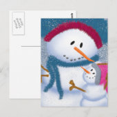 Carte Postale Illustration SnowMomma Et SnowGirl (Devant / Derrière)