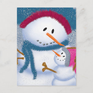 Carte Postale Illustration SnowMomma Et SnowGirl