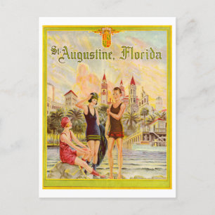 Carte Postale Illustration St. Augustine Florida vintage 1920