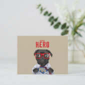 Carte Postale Illustration Superhero Carlin noir (Debout devant)