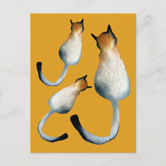 Carte Postale Illustration Tabby noir et brun (Devant)
