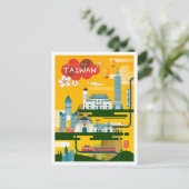 Carte Postale Illustration Taïwan Art Travel (Debout devant)